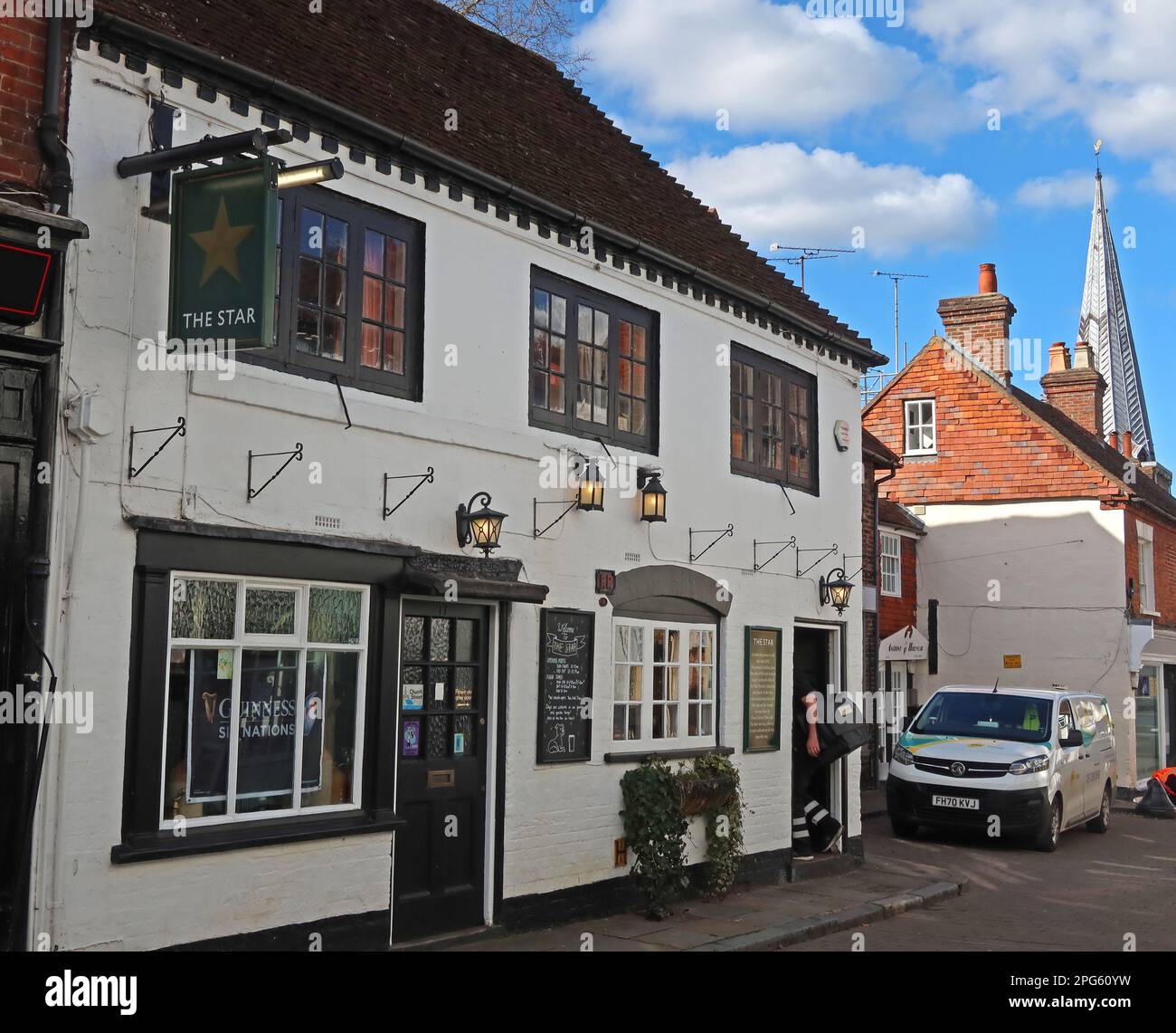 Il pub Star Inn (vincitore del premio CAMRA) in Church Street, Godalming, Waverley, Surrey, Inghilterra, REGNO UNITO, GU7 1EL Foto Stock