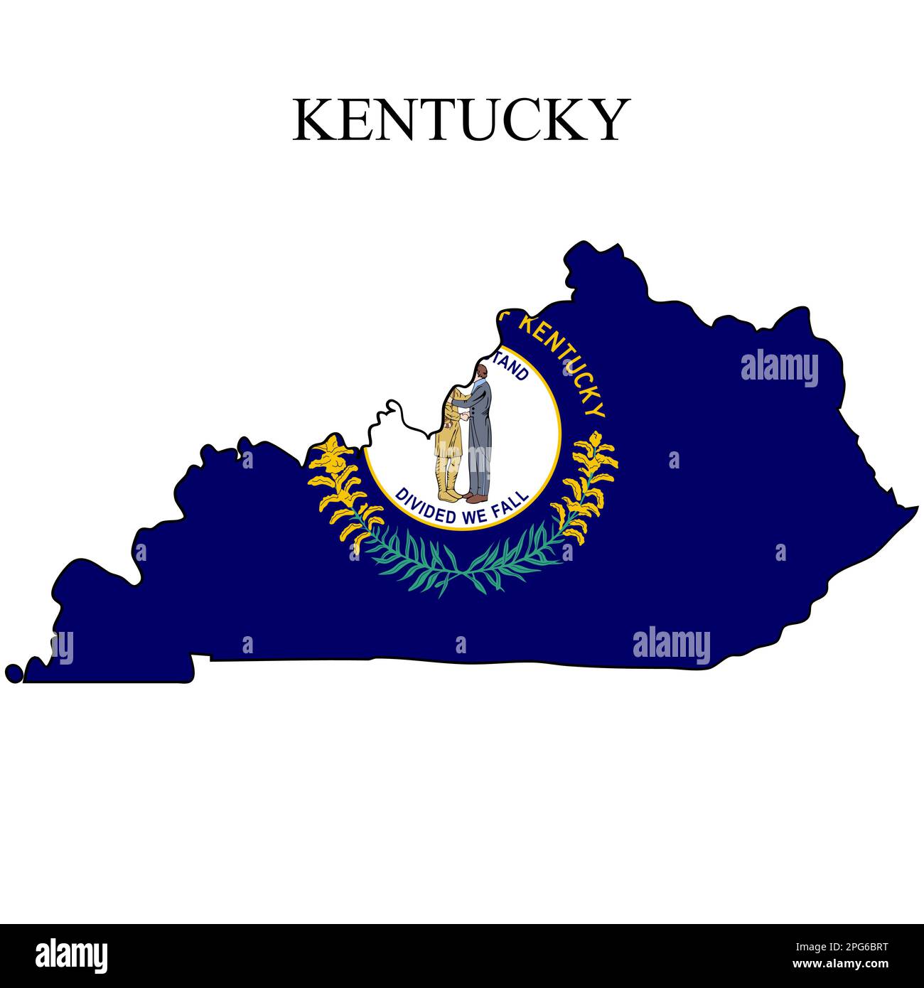 Illustrazione del vettore della mappa del Kentucky. Economia globale. Stato in America. Nord America. Stati Uniti. America. STATI UNITI Illustrazione Vettoriale