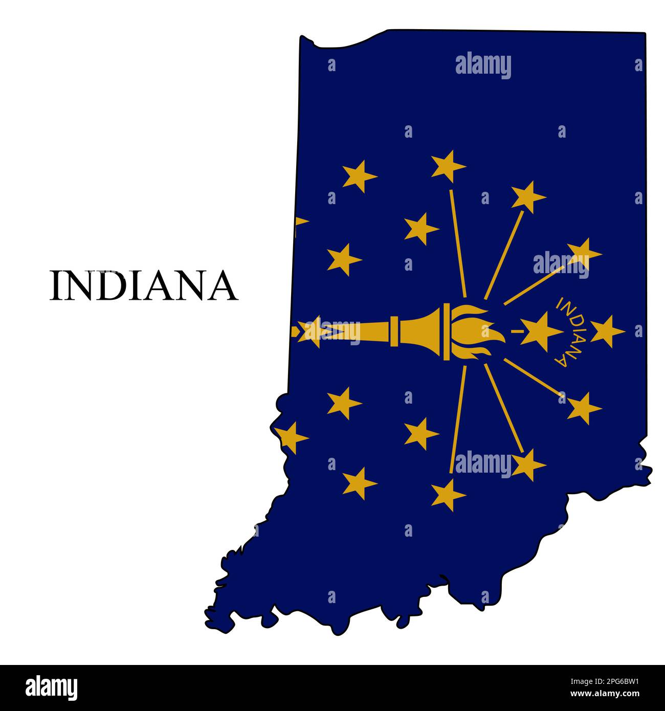 Illustrazione del vettore della mappa dell'Indiana. Economia globale. Stato in America. Nord America. Stati Uniti. America. STATI UNITI Illustrazione Vettoriale