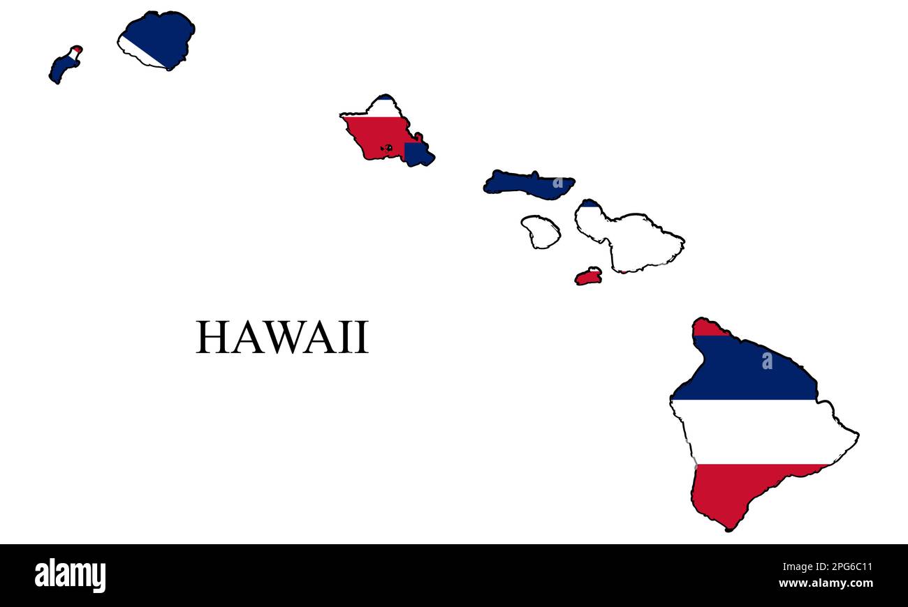 Illustrazione del vettore mappa Hawaii. Economia globale. Stato in America. Nord America. Stati Uniti. America. STATI UNITI Illustrazione Vettoriale