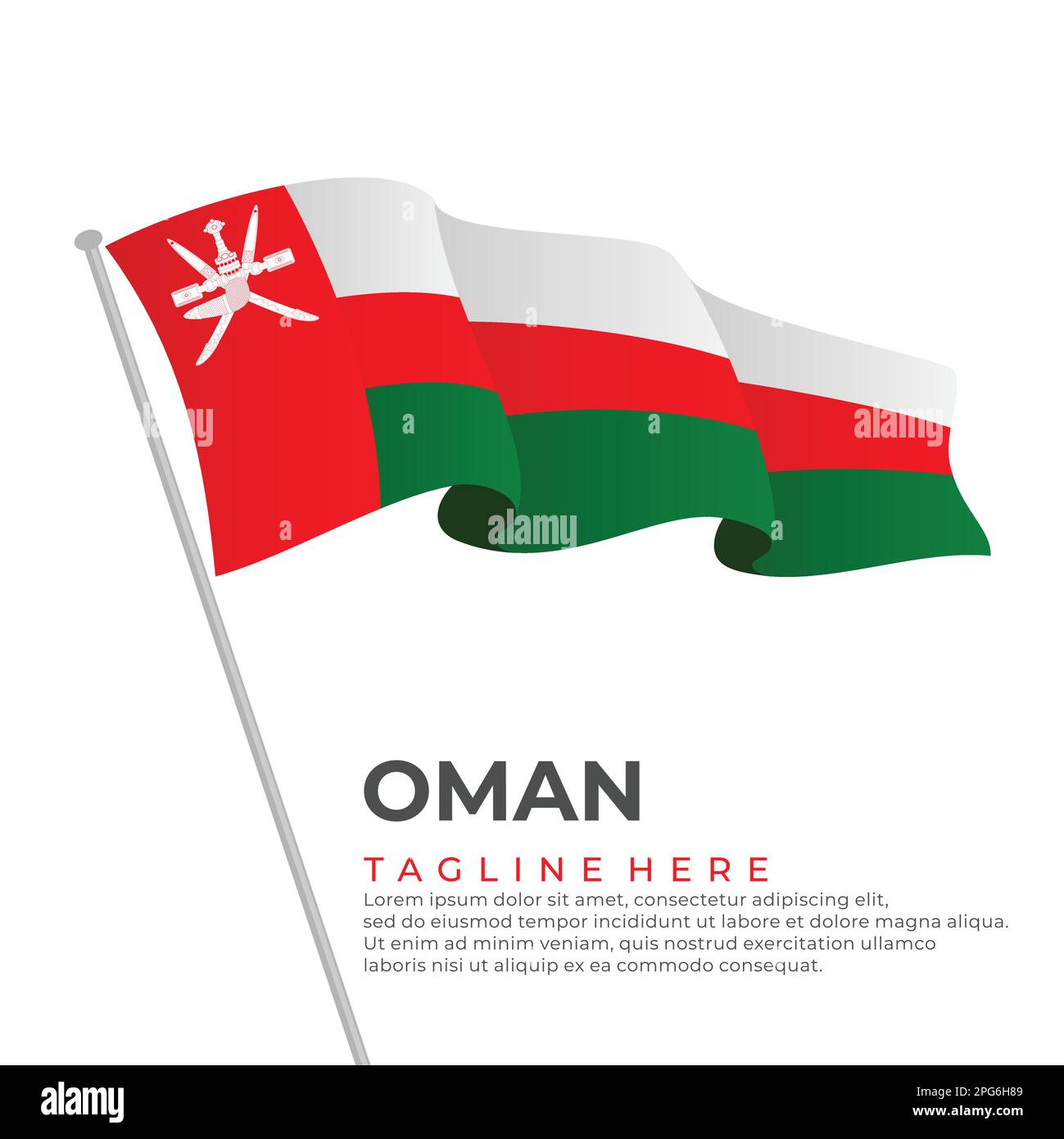 Modello vettore bandiera Oman design moderno. Illustrazione vettoriale Illustrazione Vettoriale