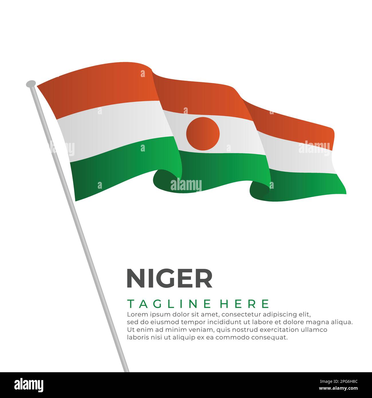 Modello vettore Niger bandiera design moderno. Illustrazione vettoriale Illustrazione Vettoriale