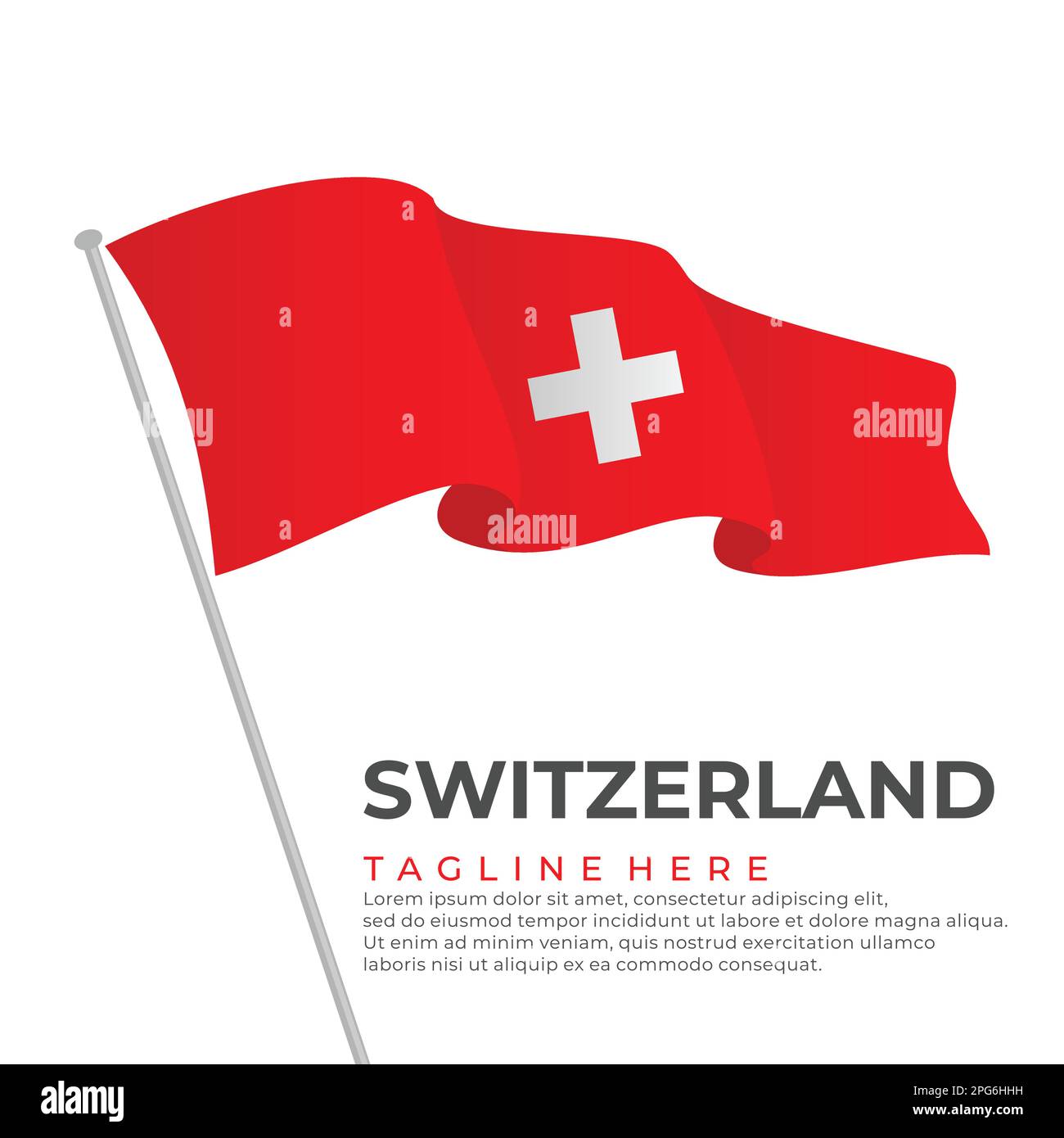 Modello vettore bandiera Svizzera design moderno. Illustrazione vettoriale Illustrazione Vettoriale