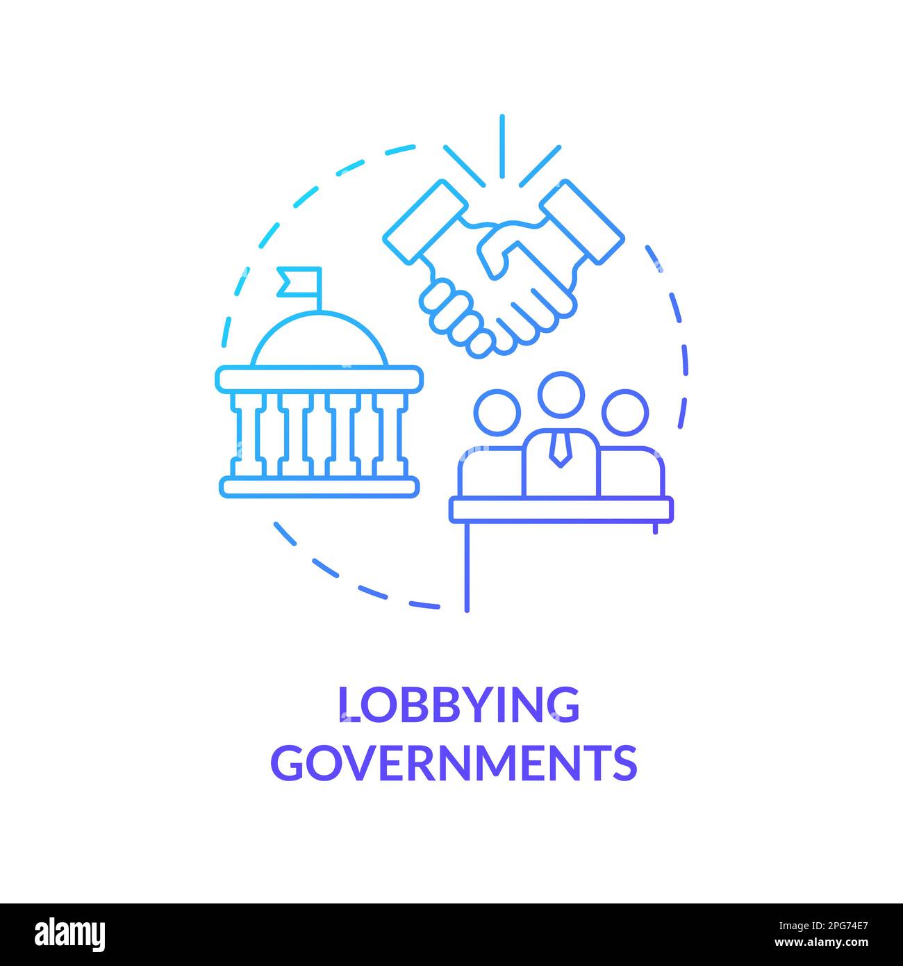 Lobbying governi blu gradiente Concept icona Illustrazione Vettoriale