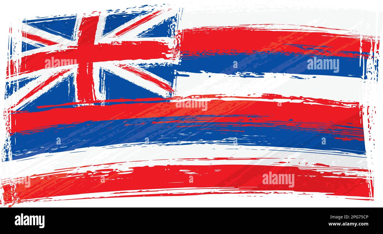 Grunge bandiera delle Hawaii Illustrazione Vettoriale