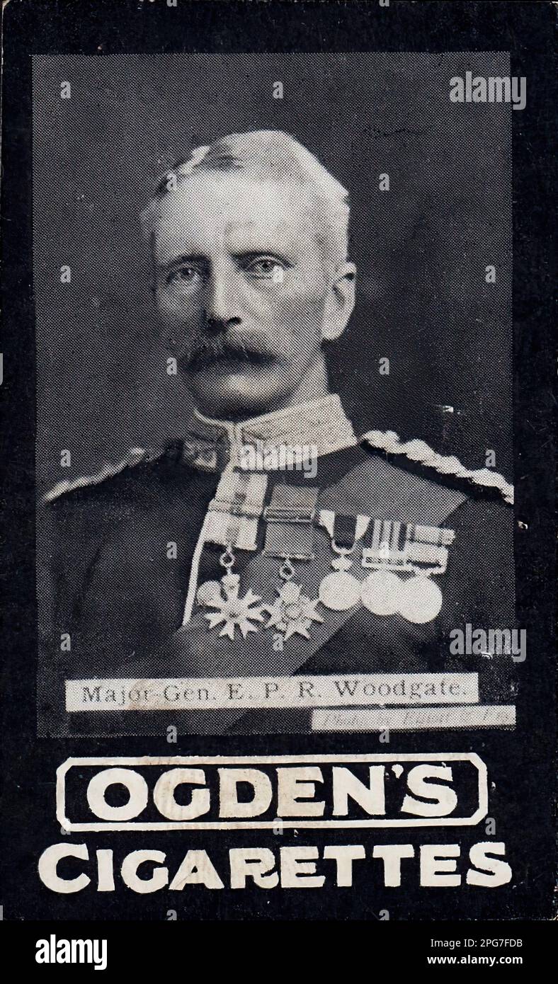 Ritratto di Major-General Woodgate - carta da sigaretta d'epoca, epoca vittoriana Foto Stock