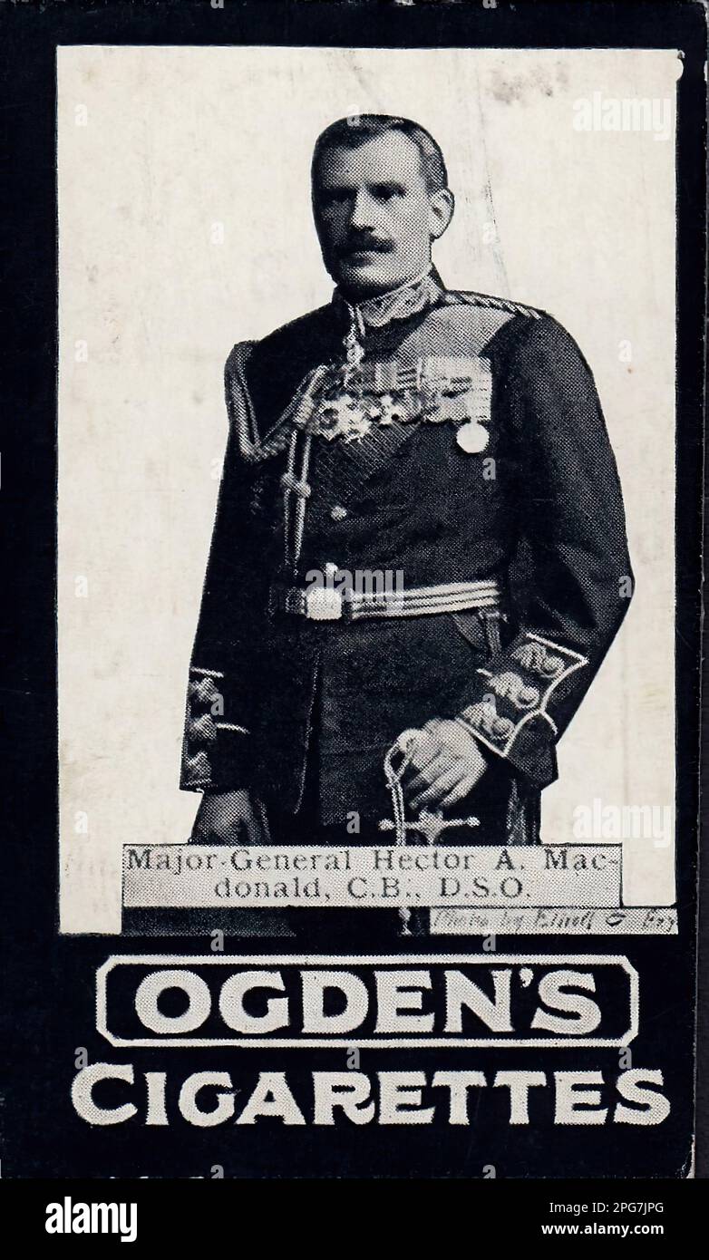 Ritratto del maggiore generale Macdonald - carta da sigaretta vintage, epoca vittoriana Foto Stock
