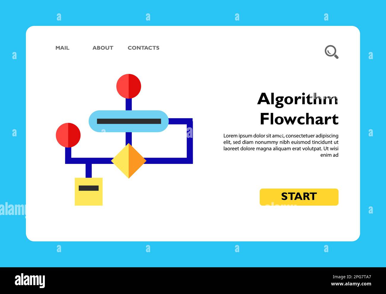 Icona del diagramma di flusso dell'algoritmo Illustrazione Vettoriale