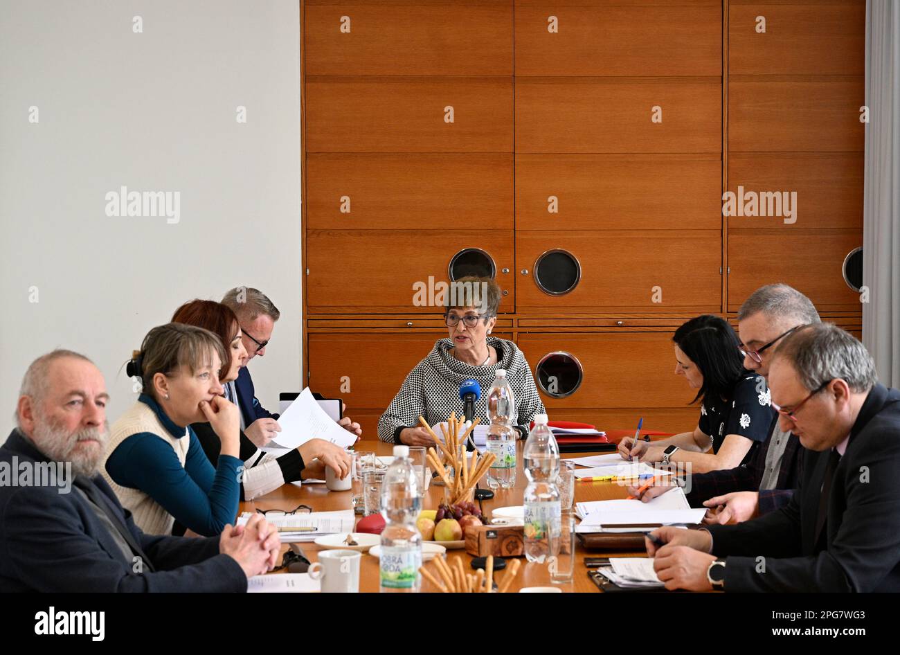 Praga, Repubblica Ceca. 21st Mar, 2023. Audizione pubblica dei candidati per la carica di direttore generale del CTK a Praga, Repubblica Ceca, 21 marzo 2023. Consiglio CTK che probabilmente voterà successivamente. Credit: Michal Krumphanzl/CTK Photo/Alamy Live News Foto Stock