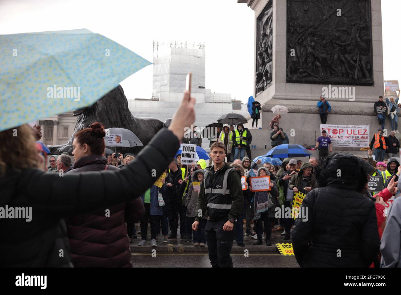 Londra, Regno Unito. 18th Mar, 2023. I dimostranti protestano contro l’espansione della zona a bassissime emissioni (ULEZ) dall’agosto 2023. Foto Stock