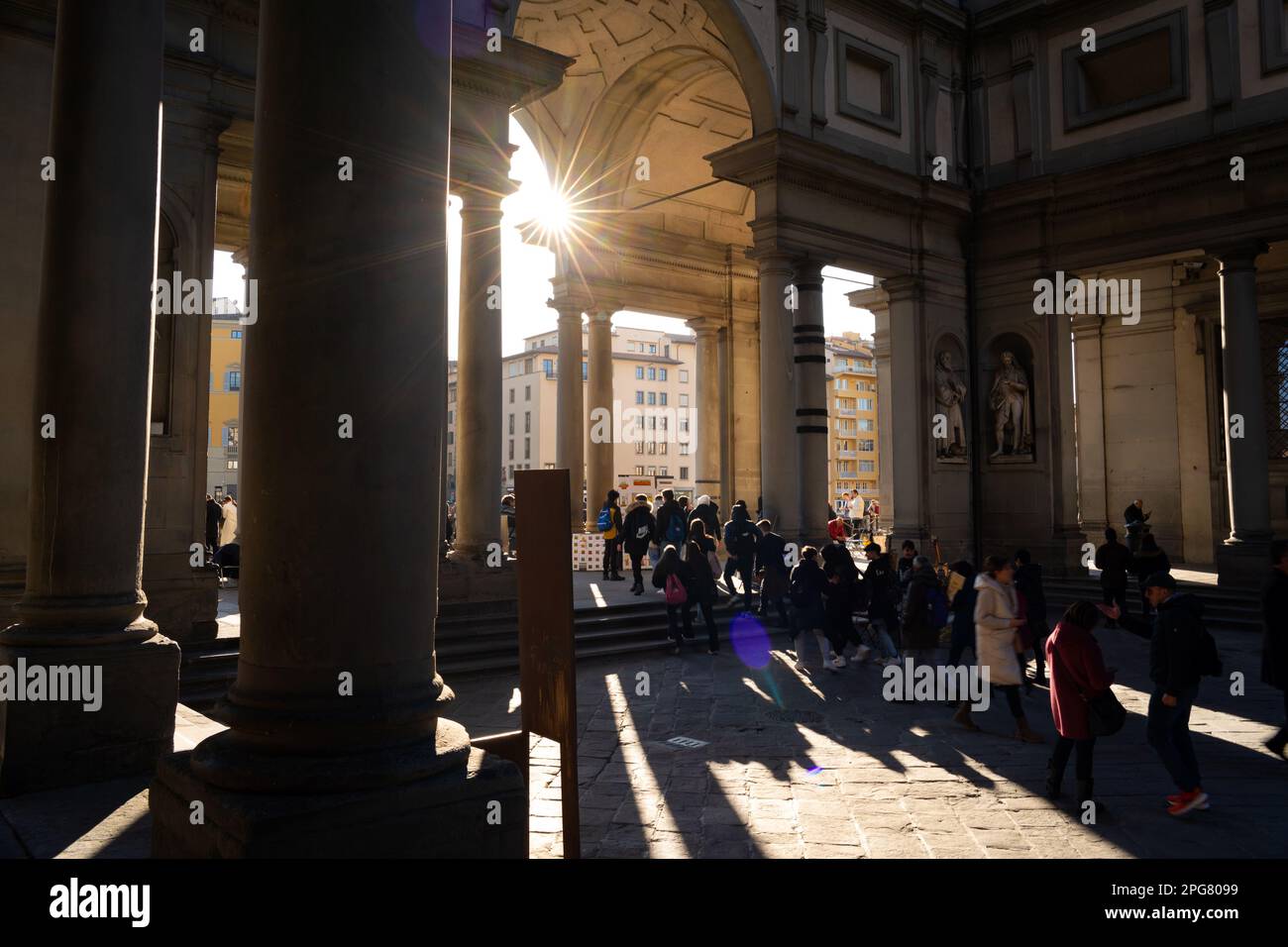 La famosa Galleria degli Uffizi a Firenze Foto Stock