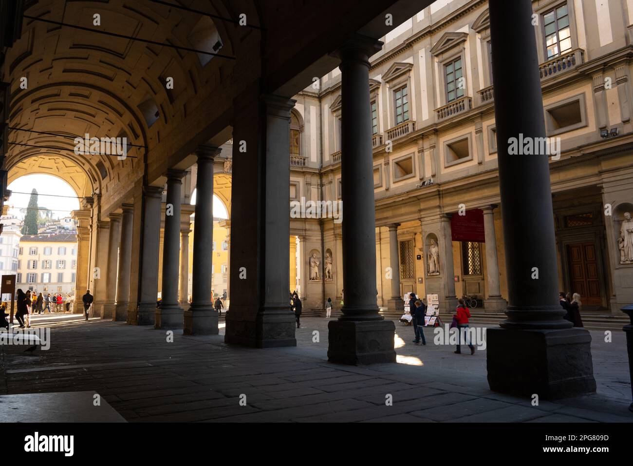 La famosa Galleria degli Uffizi a Firenze Foto Stock