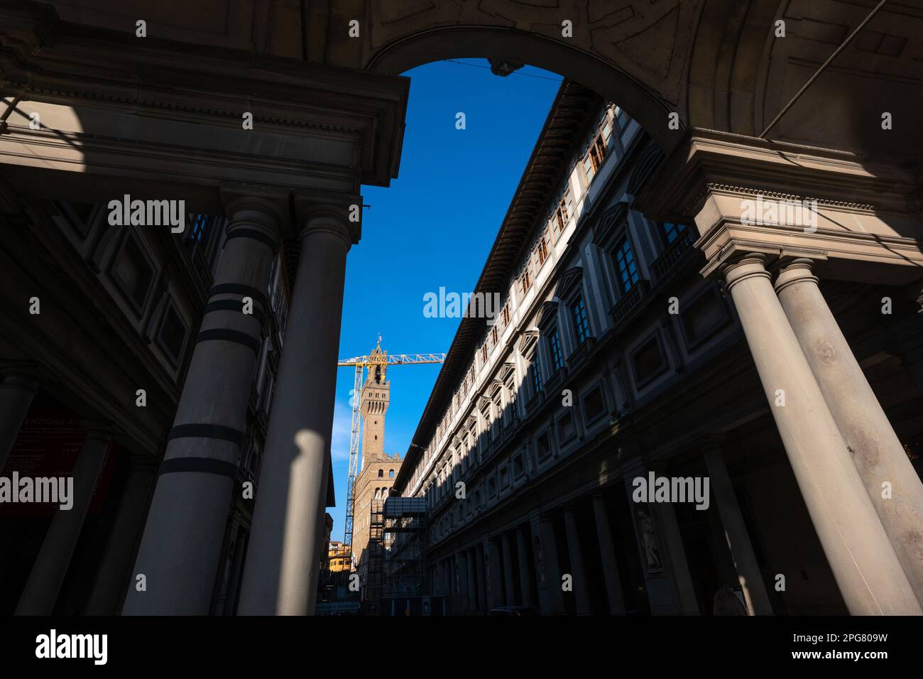 La famosa Galleria degli Uffizi a Firenze Foto Stock