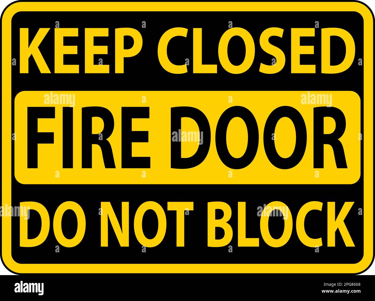 Tenere chiuso non bloccare il cartello della porta antincendio Illustrazione Vettoriale