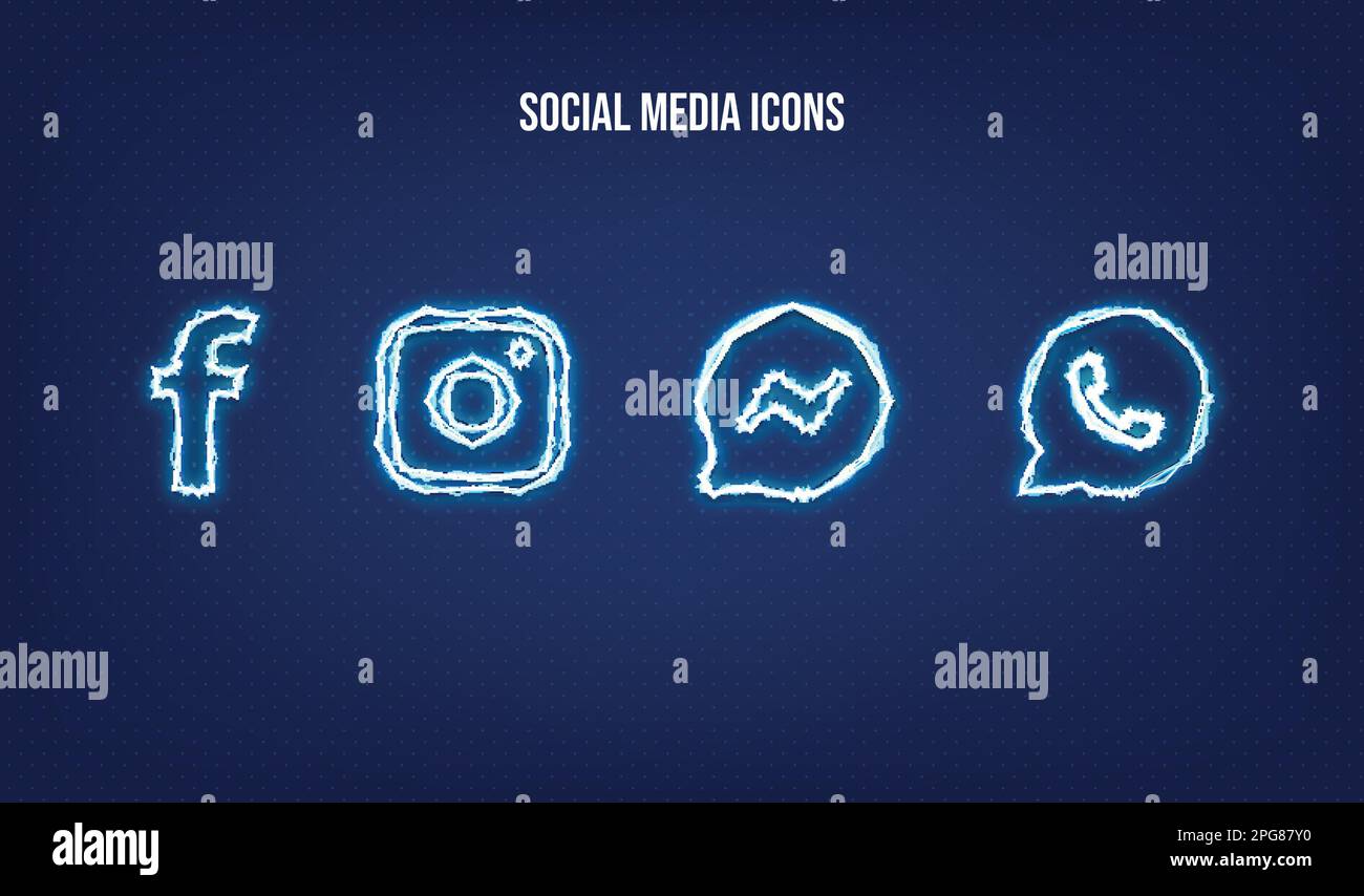 Popolare social network logo raccolta icone Illustrazione Vettoriale