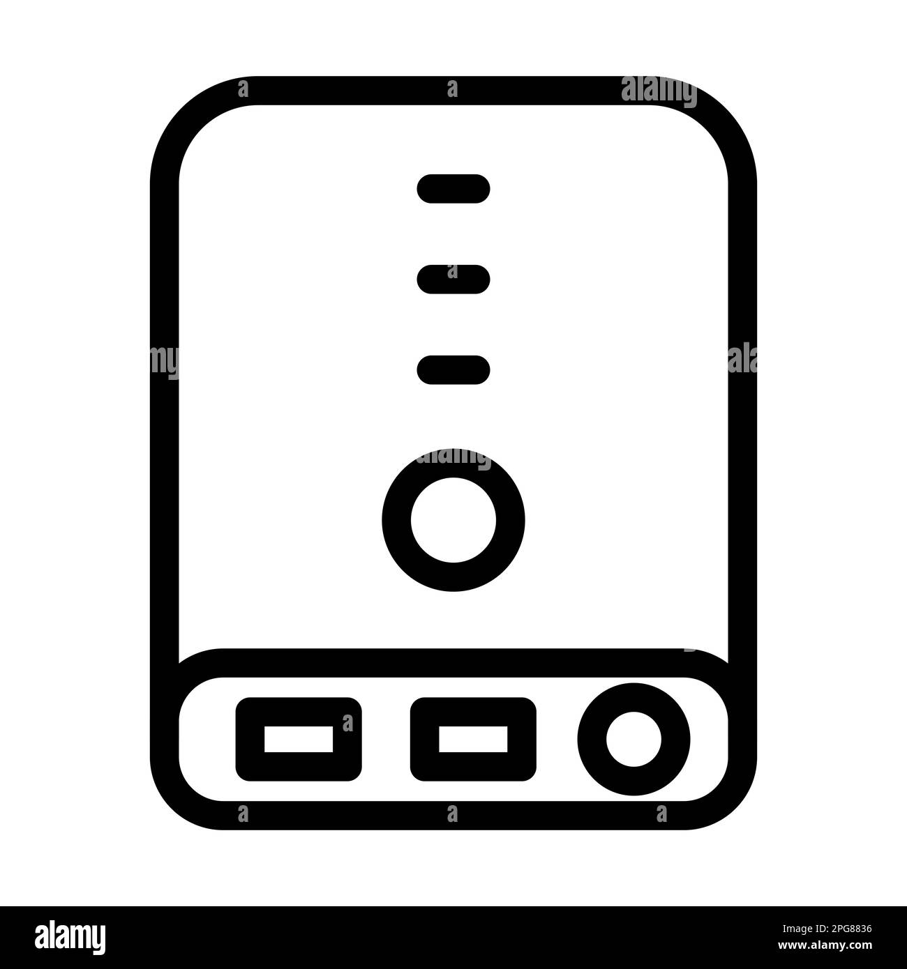 Icona Power Bank Vector Thick Line per uso personale e commerciale. Foto Stock