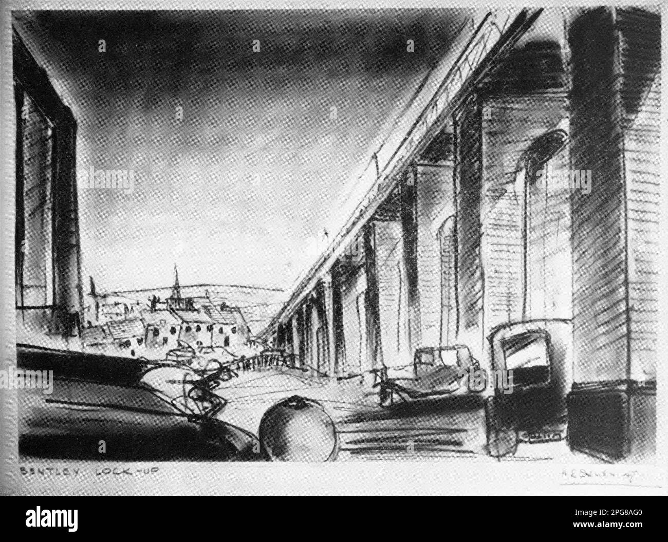Concept Art / Set Design by Art Director ROY OXLEY per il film RICHARD ATTENBOROUGH ALASTAIR SIM e SUSAN SHAW a LONDRA APPARTIENE A ME aka DULCIMER STREET 1948 regista SIDNEY GILIAT romanzo Norman Collins sceneggiatura Sidney Gilliat e J.B. Produttori Williams Sidney Gilliat e Frank Launder singole immagini / General Film Distributors (GFD) Foto Stock