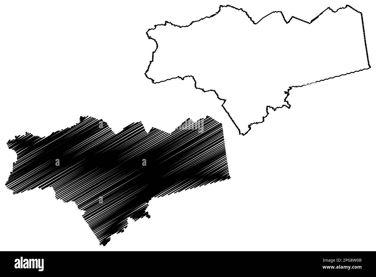 Mappa di Peterborough City e dell'autorità unitaria (Regno Unito di Gran Bretagna e Irlanda del Nord, contea cerimoniale Cambridgeshire o Cambs, Inghilterra) Illustrazione Vettoriale