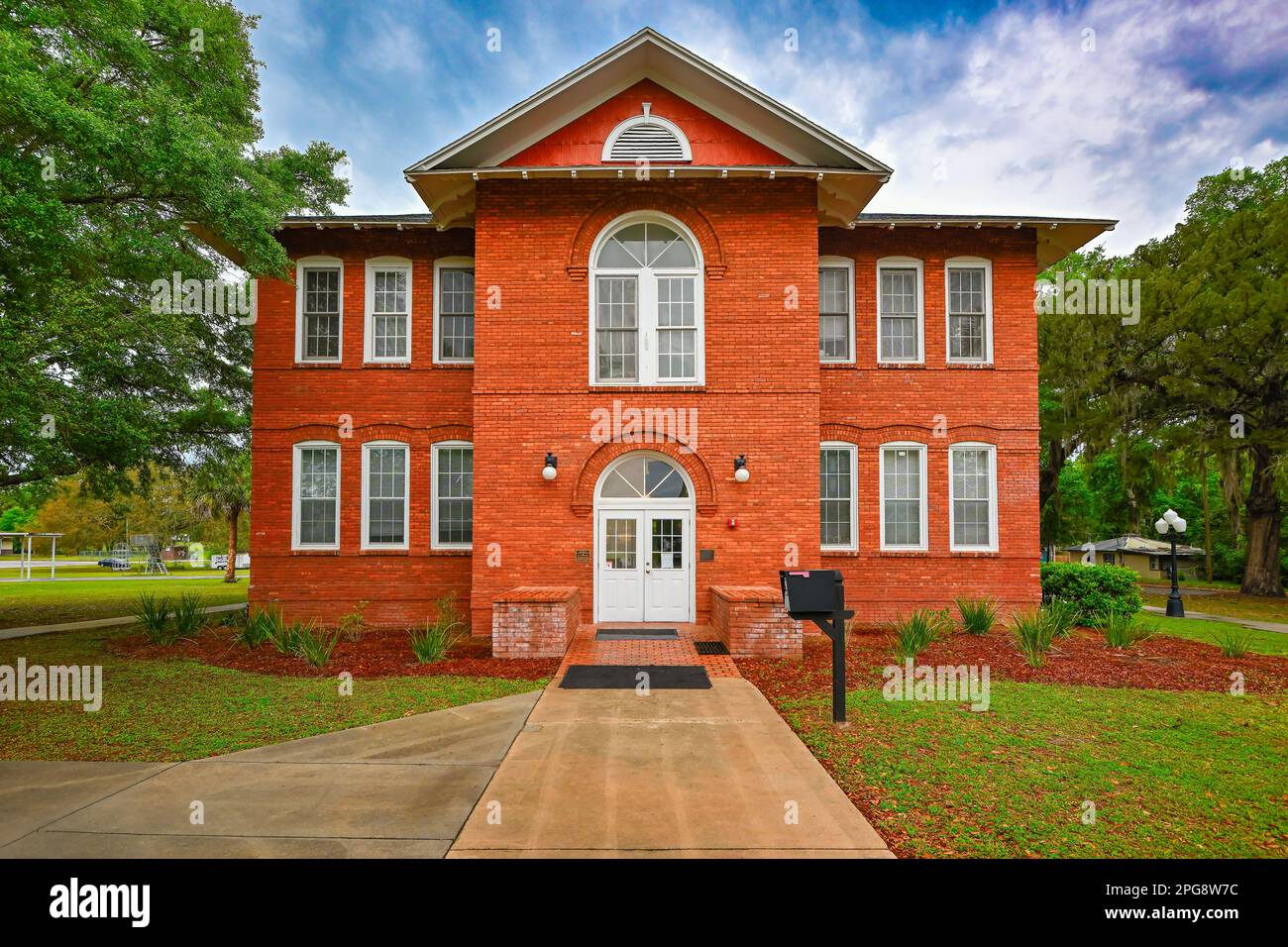 Newberry Historic District ed è stato inserito nel Registro Nazionale dei luoghi storici. Little Red Schoolhouse circa 1910. Newberry Florida, Stati Uniti Foto Stock