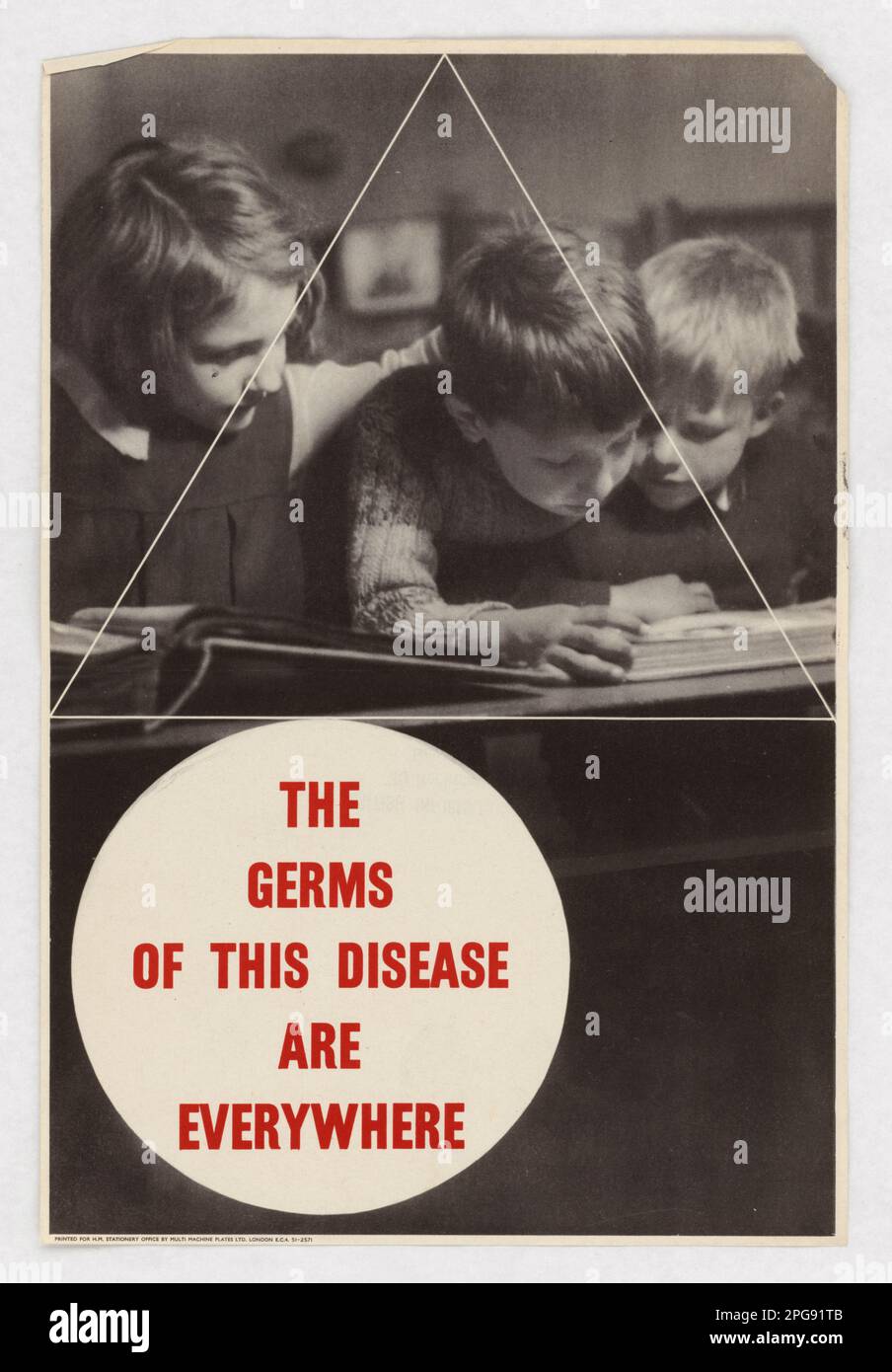 I germi di questa malattia sono ovunque. Paese: Inghilterra stampato da: Multi Machine Plates, Ltd.. 1942 - 1945. Ufficio per la gestione delle emergenze. Ufficio delle informazioni di guerra. Filiale operazioni nazionali. Ufficio servizi speciali. 3/9/1943-9/15/1945. Manifesti stranieri della seconda guerra mondiale Foto Stock
