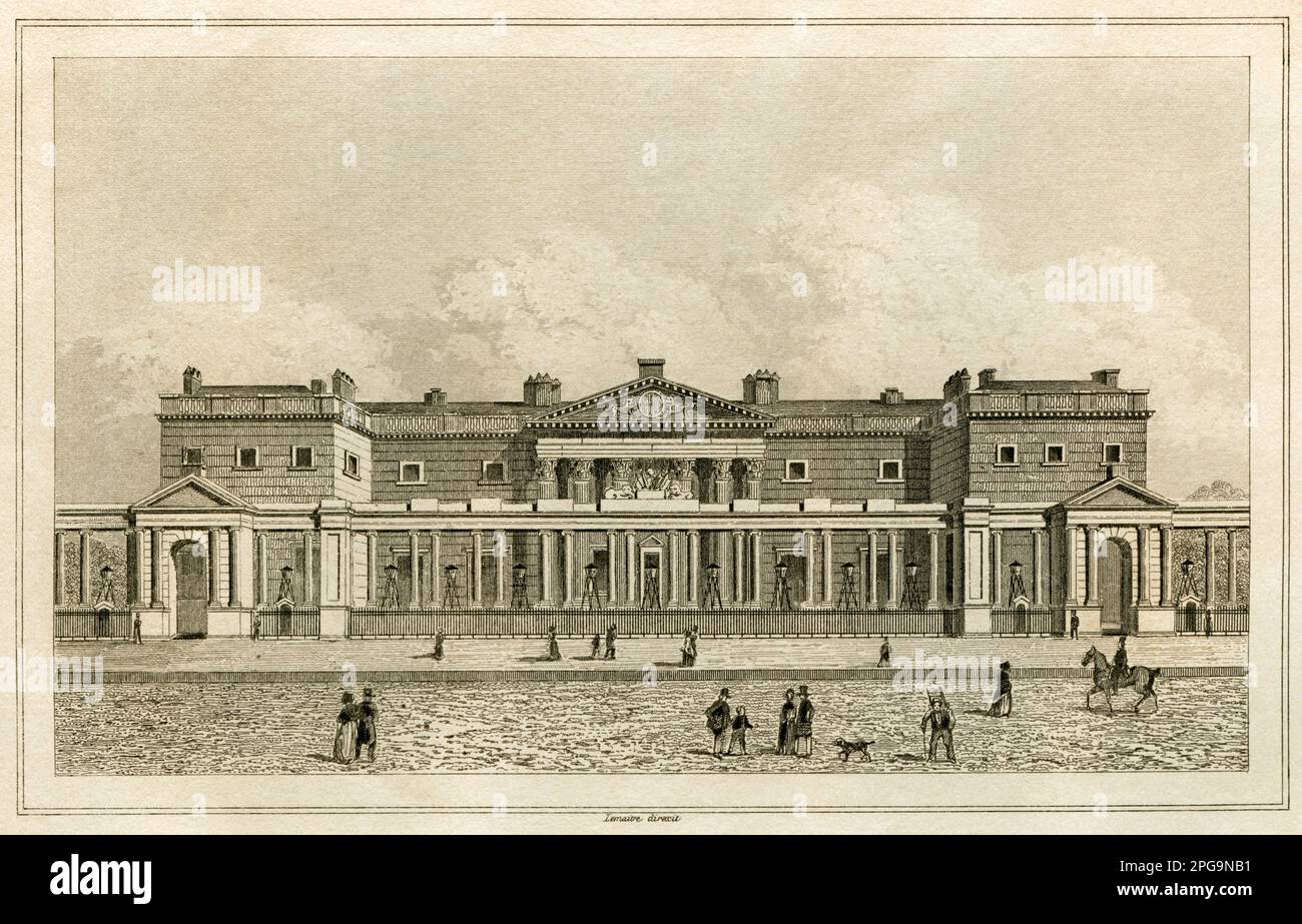 Europa, Großbritannien, Inghilterra, Londra, Carlton House, Stahlstich aus:' Angleterre' von Leon Galibert und Clement Pellé, Firmin Didot Frères, Parigi, 1842. / Europa, Gran Bretagna, Inghilterra, Londra, Carlton House, Incisione in acciaio da : ' Angleterre ', di Leon Galibert e Clement Pellé, Firmin Didot Frères (editore ), Parigi , 1842. Foto Stock