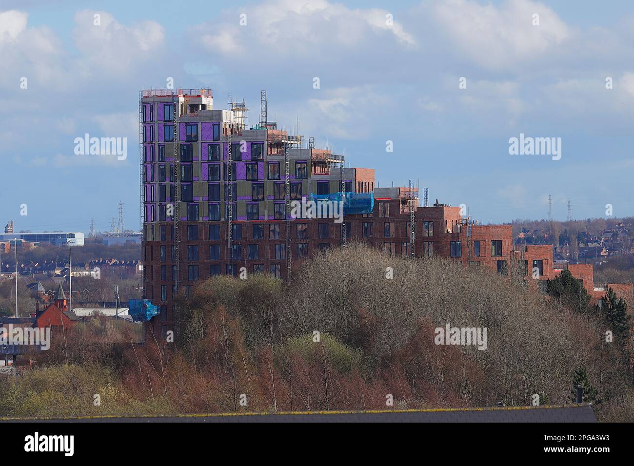 Gli appartamenti Springwell Gardens sono in costruzione nel centro di Leeds Foto Stock