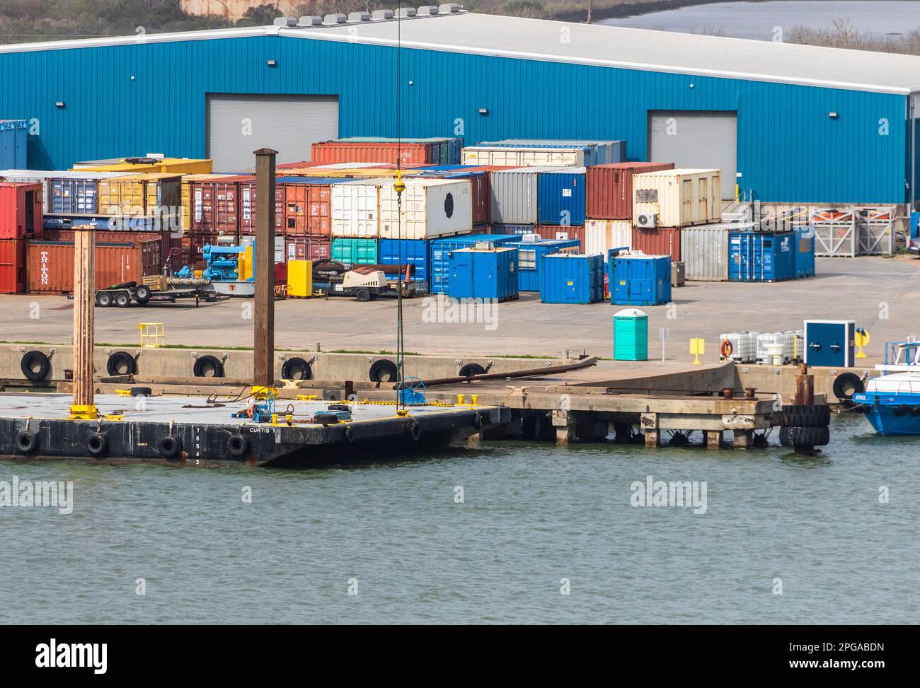 Galveston, Texas Marine Industrial Complex. Foto Stock