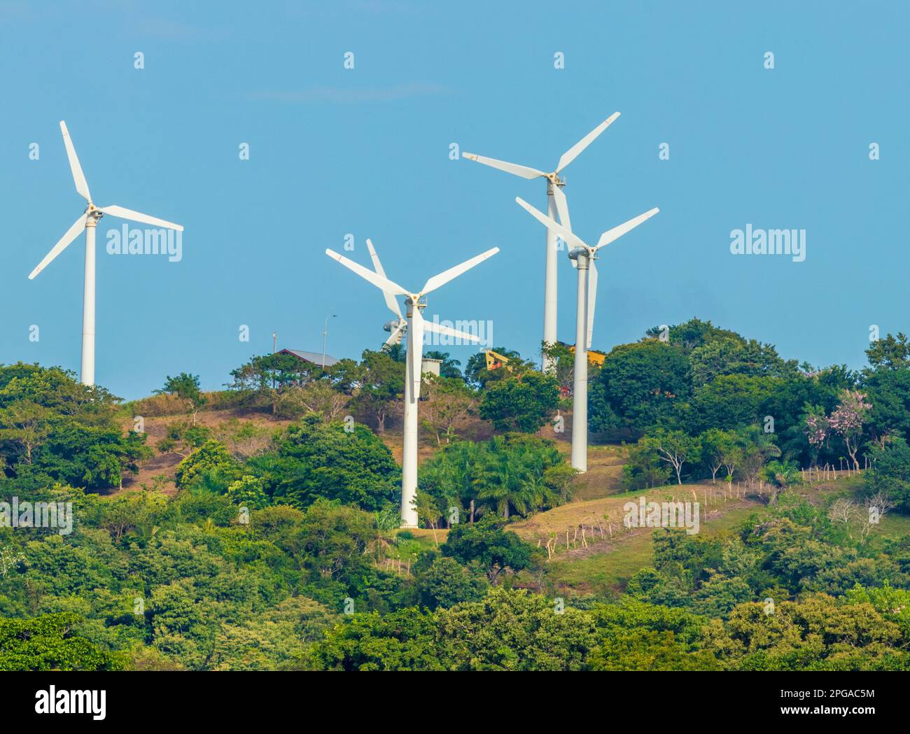 Mulini a vento moderni in Honduras Roatan. Foto Stock