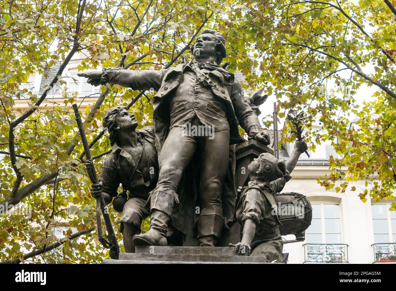 Statua di Georges Danton su Boulevard Saint Germain a Parigi, Francia Foto Stock