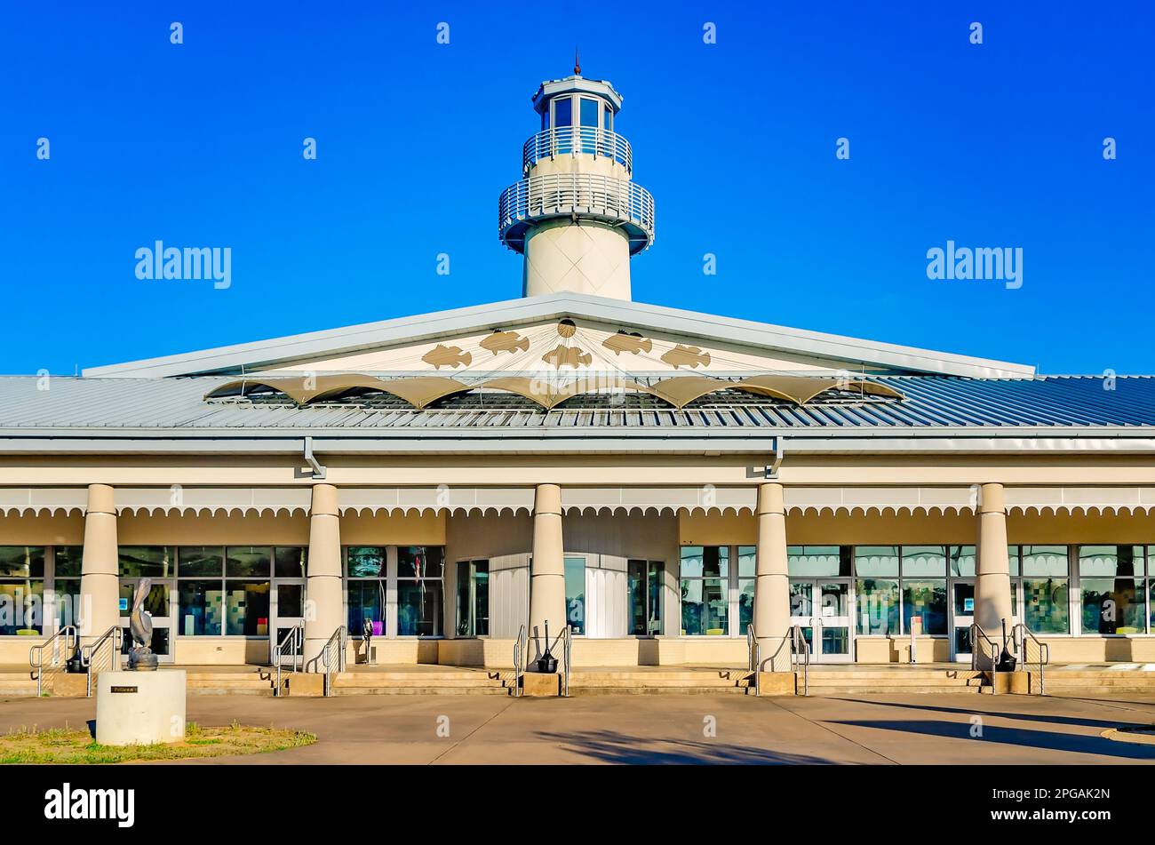 L'Alabama Welcome Center è nella foto, il 20 marzo 2023, a Grand Bay, Alabama. Il centro di accoglienza, uno degli otto dello stato, si trova sulla i-10. Foto Stock