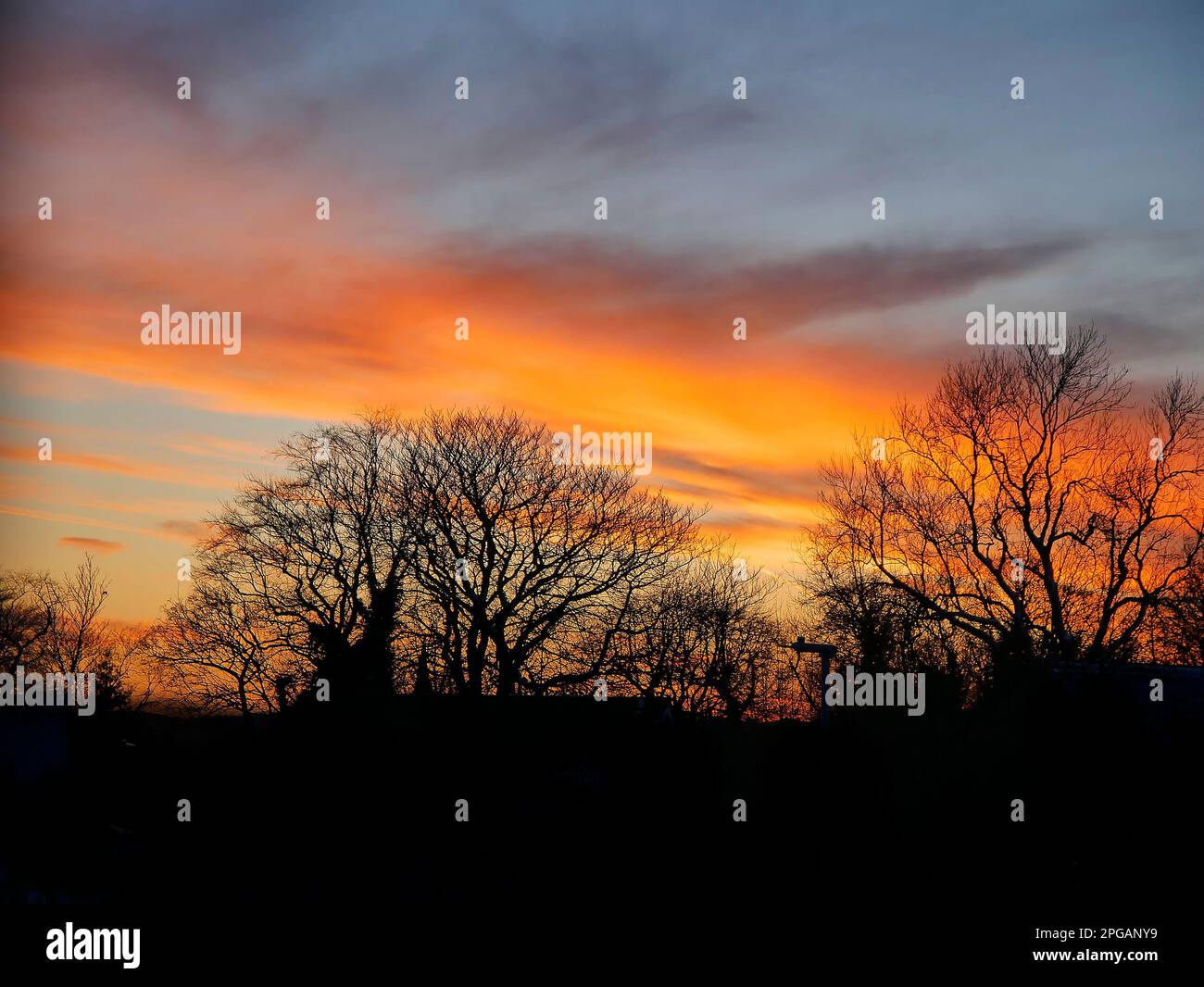 Tramonto su Padiham nel Lancashire Inghilterra Foto Stock Tramonto su Padiham nel Lancashire Inghilterra Foto Stock