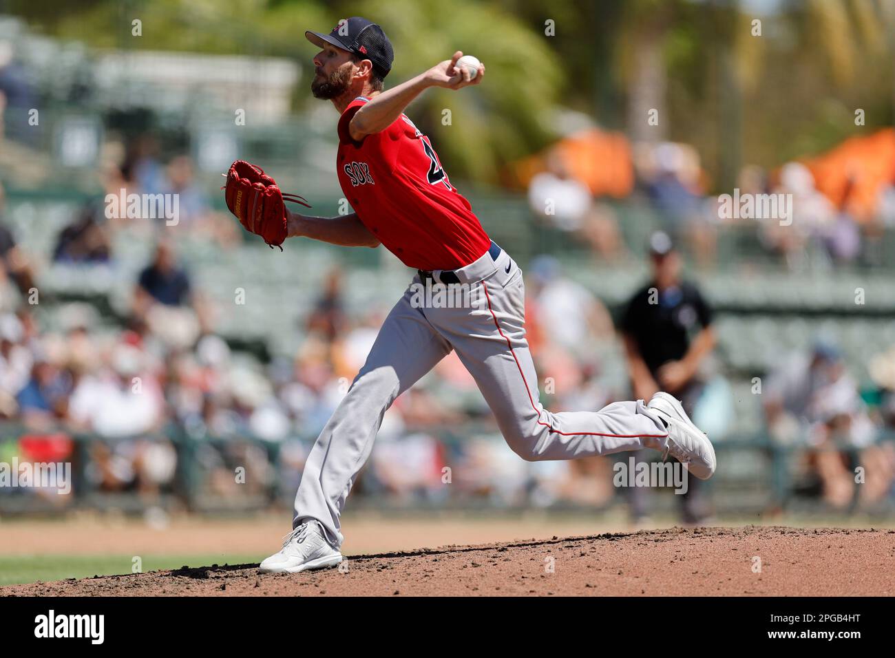 Sarasota FL USA; durante una partita di allenamento primaverile della MLB all'ed Smith Stadium. Gli Orioles battono i Red Sox 6-2. (Kim Hukari/immagine dello sport) Foto Stock
