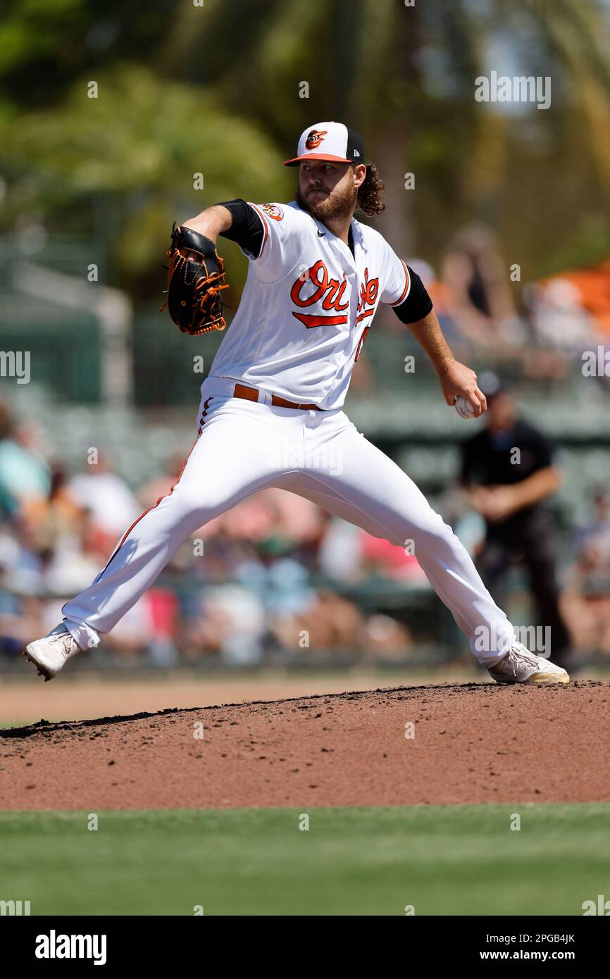 Sarasota FL USA; durante una partita di allenamento primaverile della MLB all'ed Smith Stadium. Gli Orioles battono i Red Sox 6-2. (Kim Hukari/immagine dello sport) Foto Stock