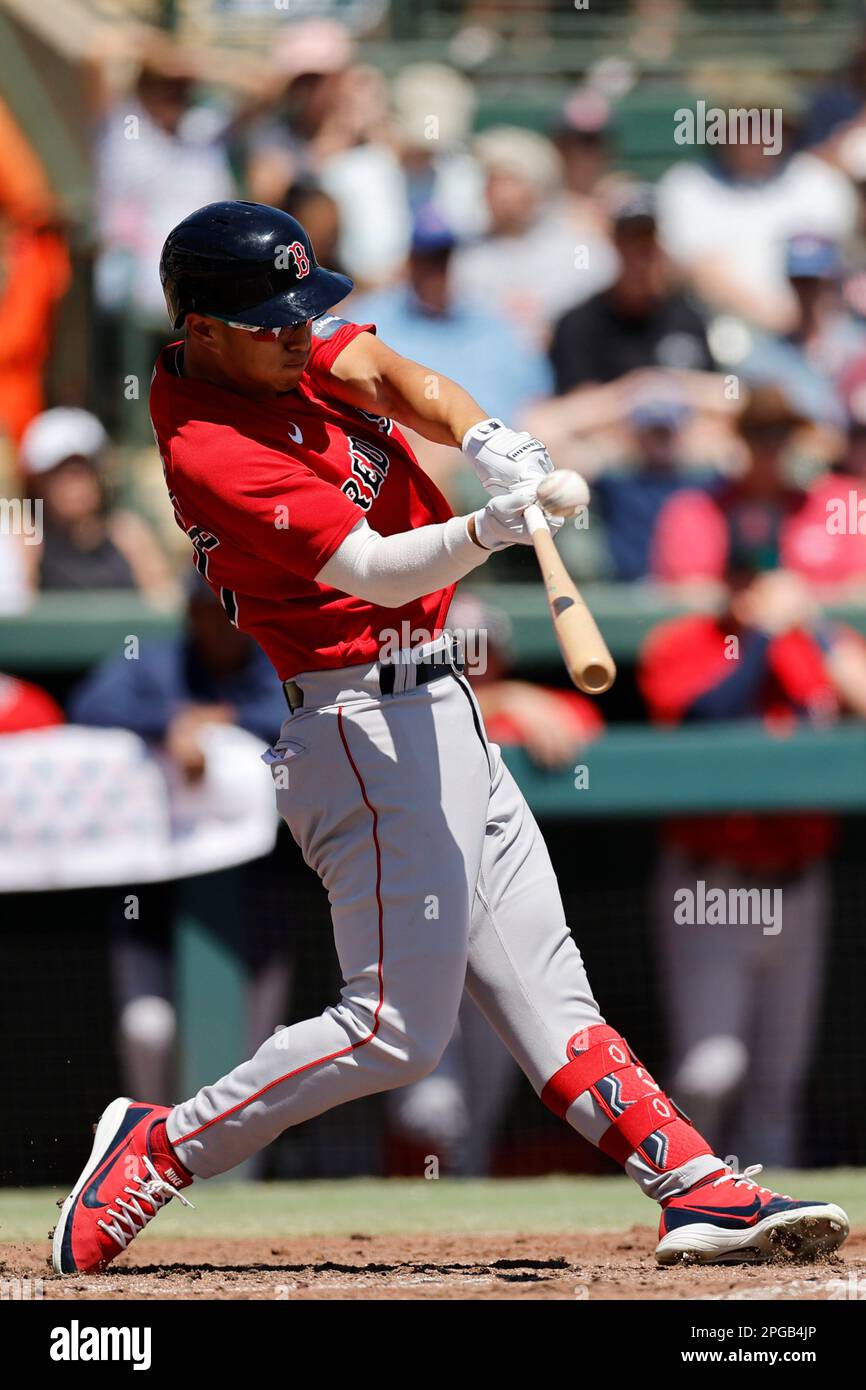 Sarasota FL USA; durante una partita di allenamento primaverile della MLB all'ed Smith Stadium. Gli Orioles battono i Red Sox 6-2. (Kim Hukari/immagine dello sport) Foto Stock