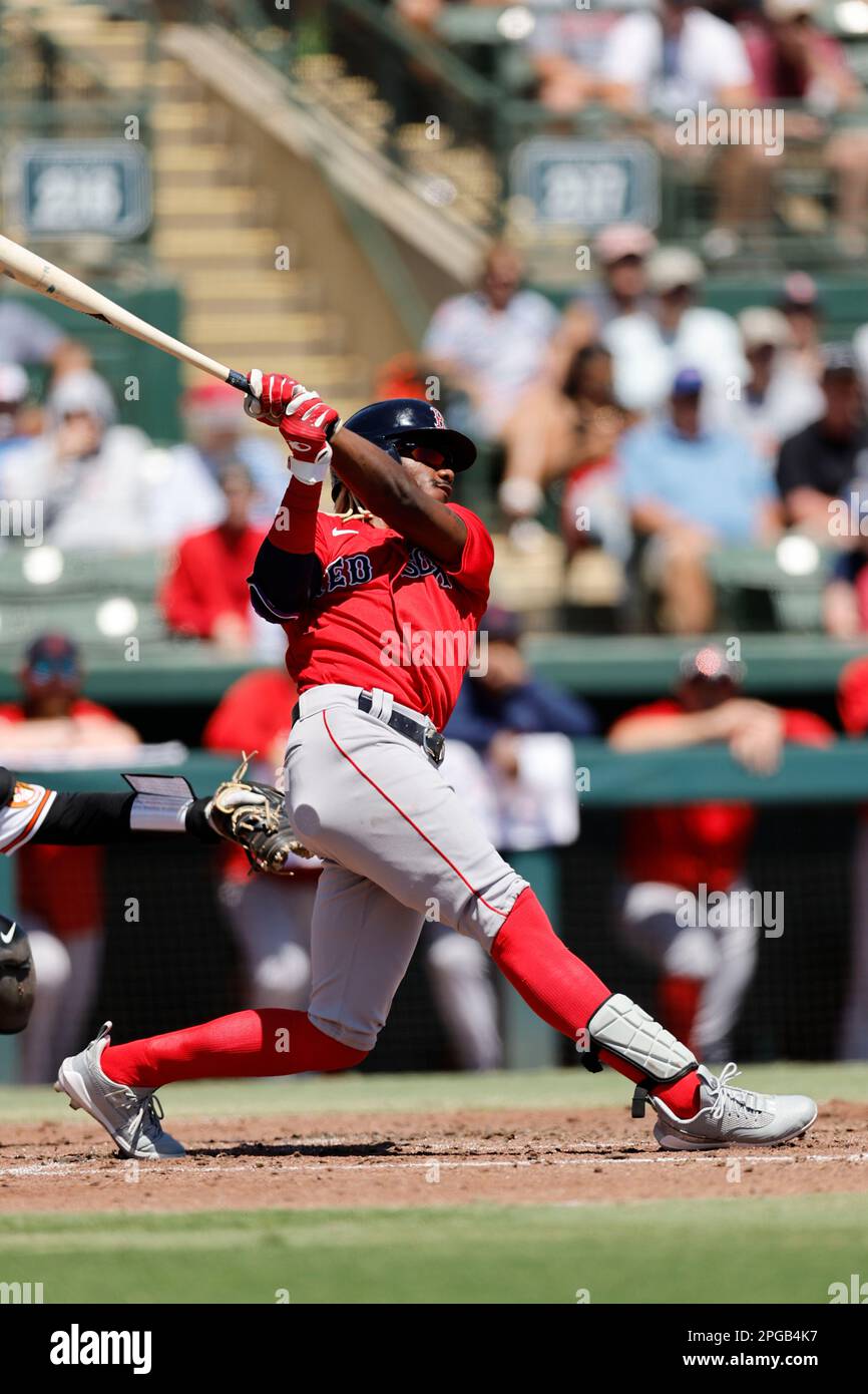 Sarasota FL USA; durante una partita di allenamento primaverile della MLB all'ed Smith Stadium. Gli Orioles battono i Red Sox 6-2. (Kim Hukari/immagine dello sport) Foto Stock