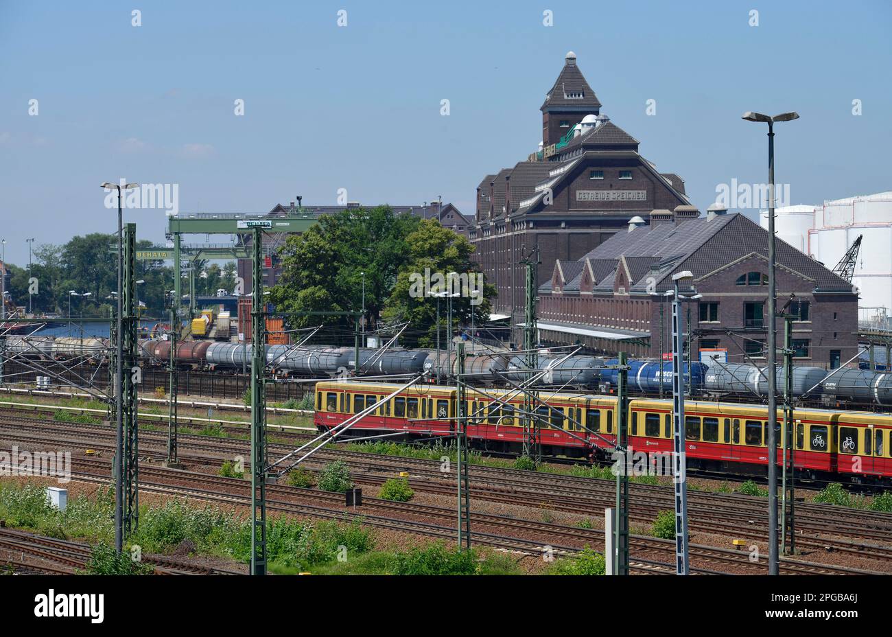 S-Bahn, magazzino, Behala, Westhafen, Moabit, Berlino, Germania Foto Stock