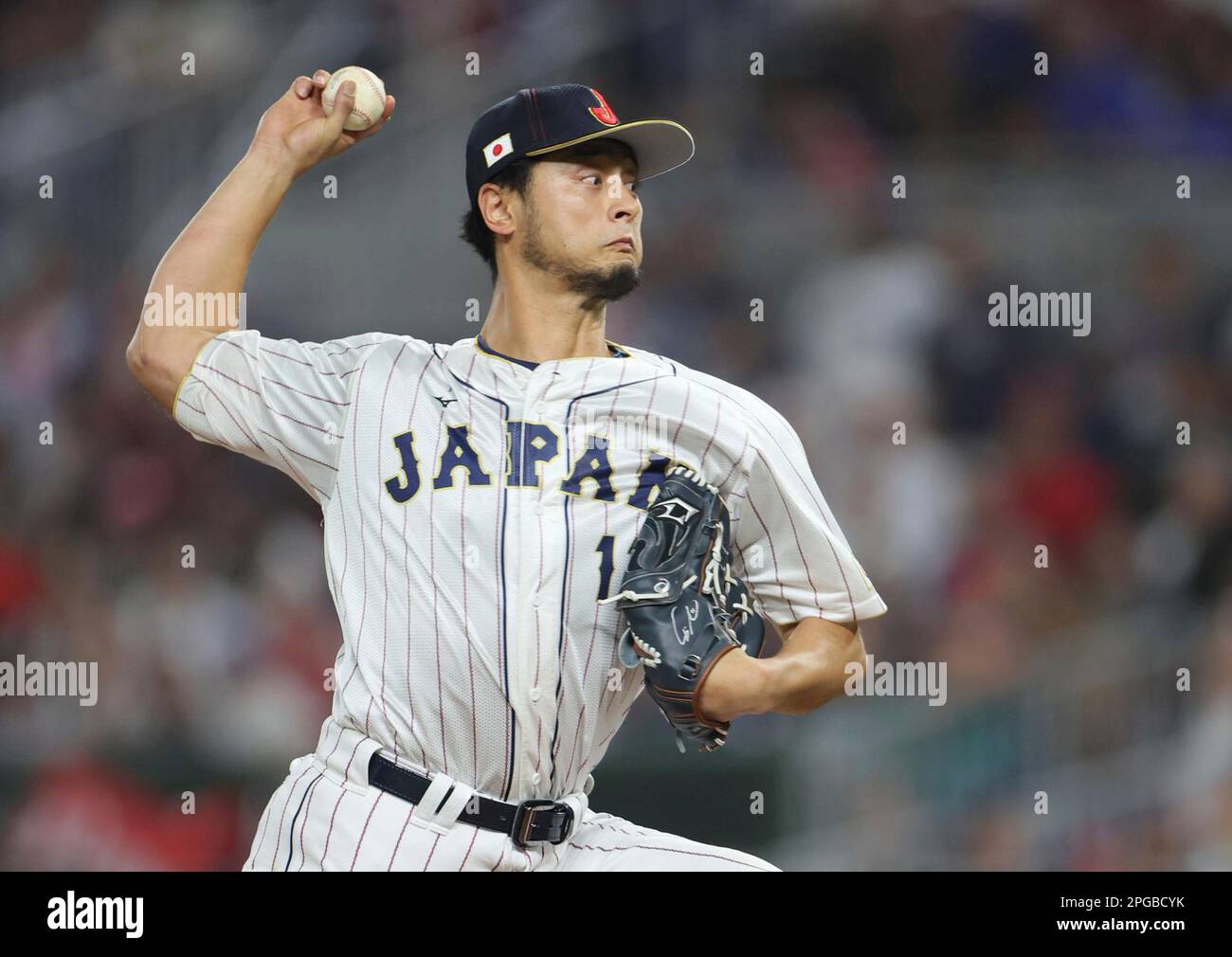 Japan's Yu Darvish throws a ball at the World Baseball Classic (WBC ...