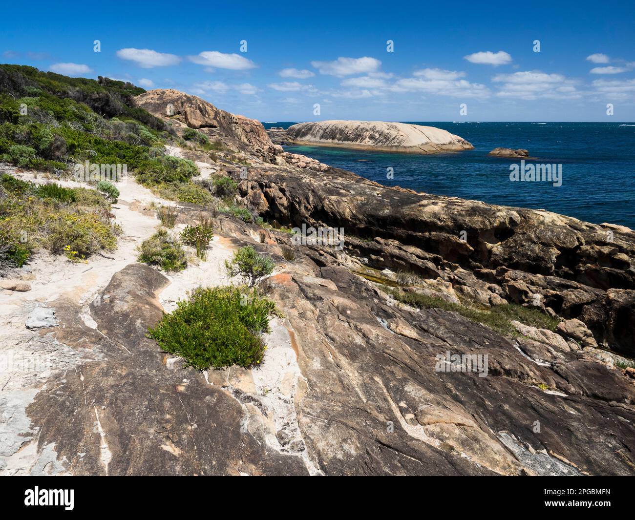 Elephant Rock, angolo accogliente, pista da Capo a Capo, Parco Nazionale Leeuwin-Naturaliste, Australia Occidentale Foto Stock