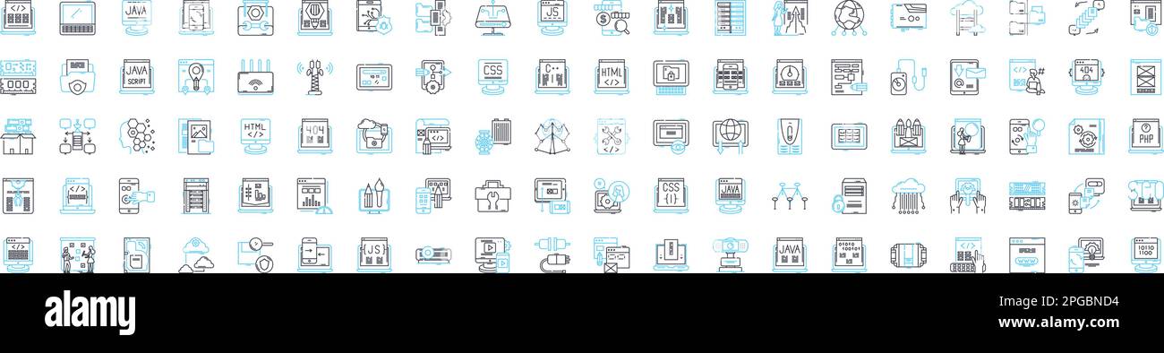 Set di icone delle linee vettoriali per la privacy e la sicurezza dei dati. Dati, privacy, sicurezza, conformità, protezione, Crittografia, schema di illustrazione delle normative Illustrazione Vettoriale