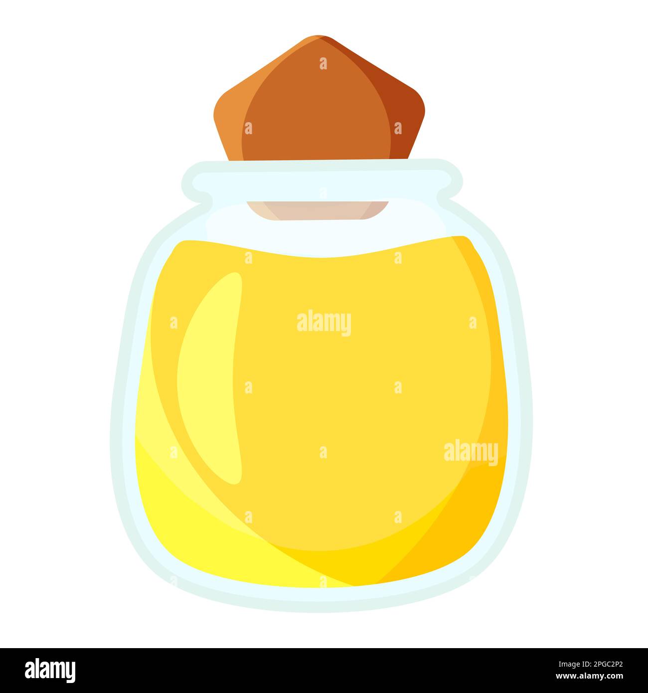 Vaso di vetro con miele. Immagine vettoriale piatta. Illustrazione Vettoriale