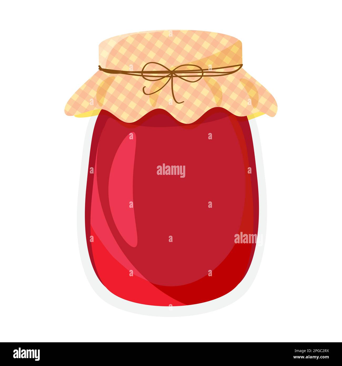 Vaso di vetro con marmellata. Immagine vettoriale piatta. Illustrazione Vettoriale
