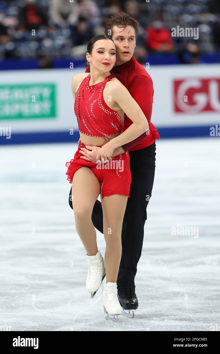 Saitama, Giappone. 22nd Mar, 2023. IA Pereira & Trennt Michaud (CAN) Pattinaggio di figura : ISU World Figure Skating Championshort Championships 2023 Pairs al Saitama Super Arena di Saitama, Giappone . Credit: YUTAKA/AFLO SPORT/Alamy Live News Foto Stock