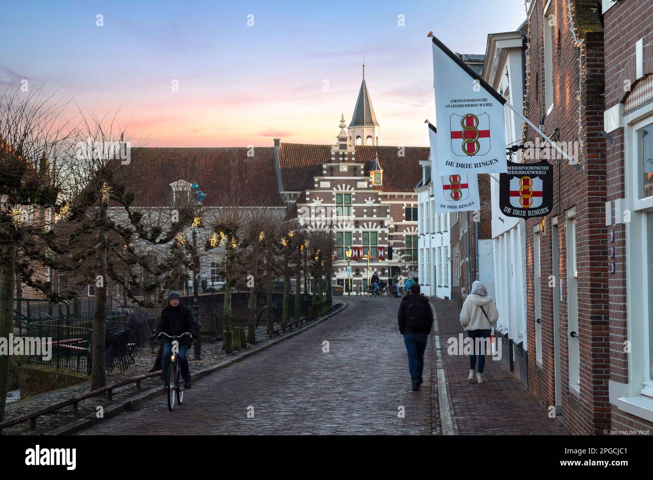 Birreria Amersfoort i tre anelli nel centro della città. Foto Stock