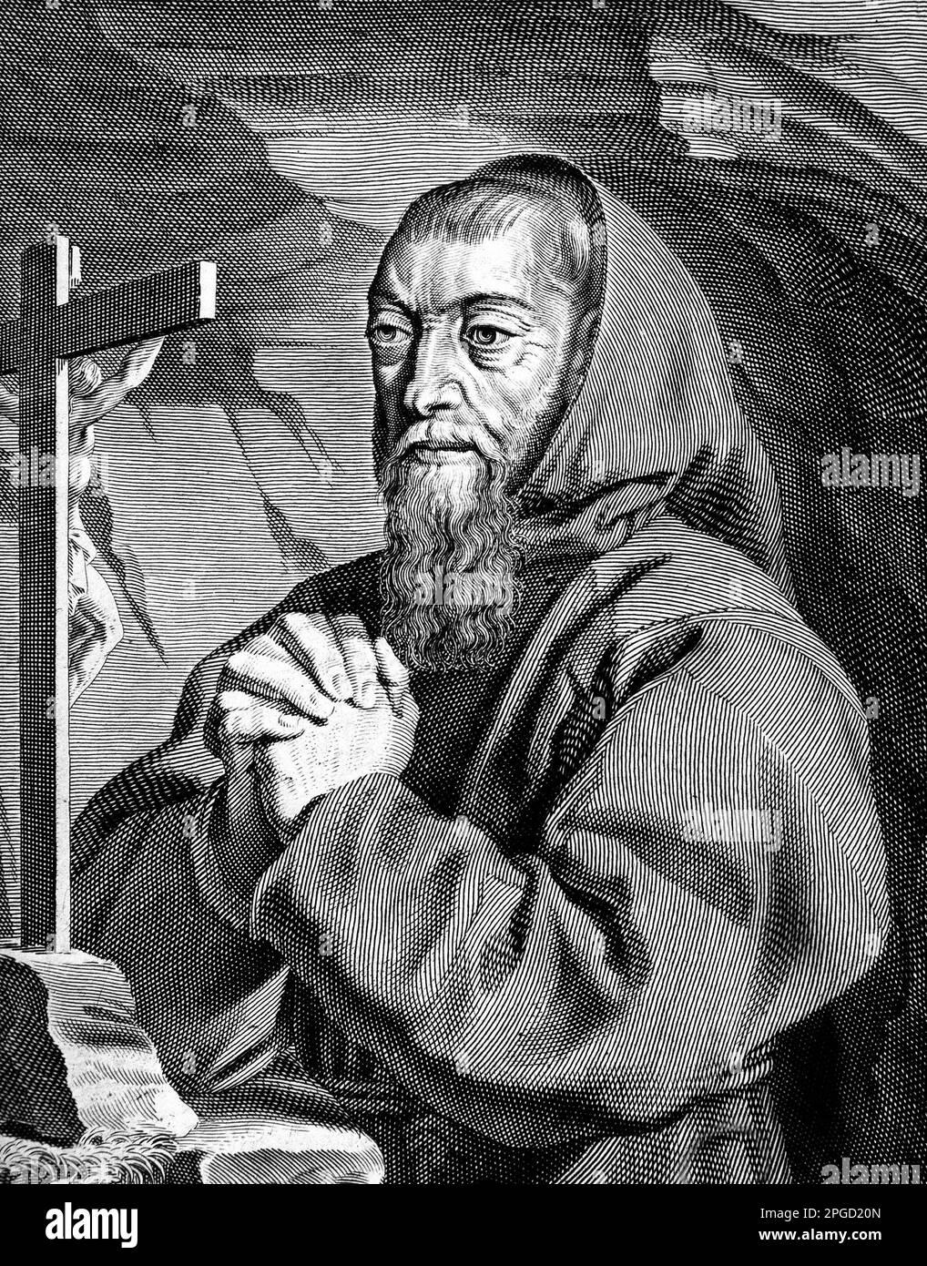 Portrait de Père Joseph (1577-1638), prédicateur des Capucins. Foto Stock
