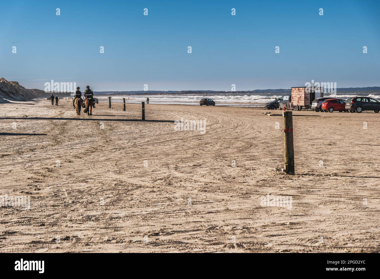 Blokhus Beach sulla costa del Mare del Nord in Danimarca Foto Stock