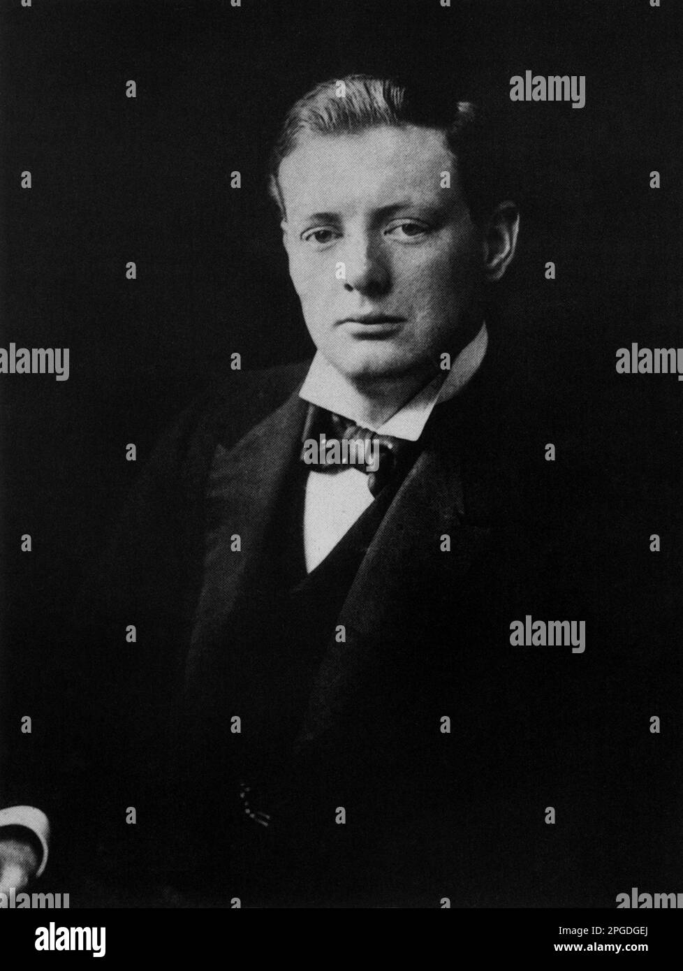 Fotografia ritratto di Winston Churchill scattata nel 1900 Foto Stock