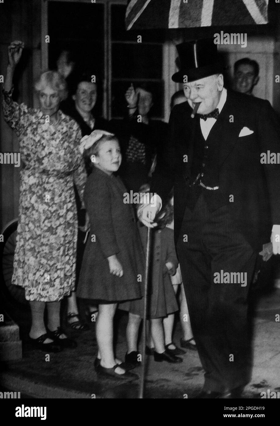 Winston Churchill ha ceduto la sconfitta nelle elezioni del 1945 Foto Stock