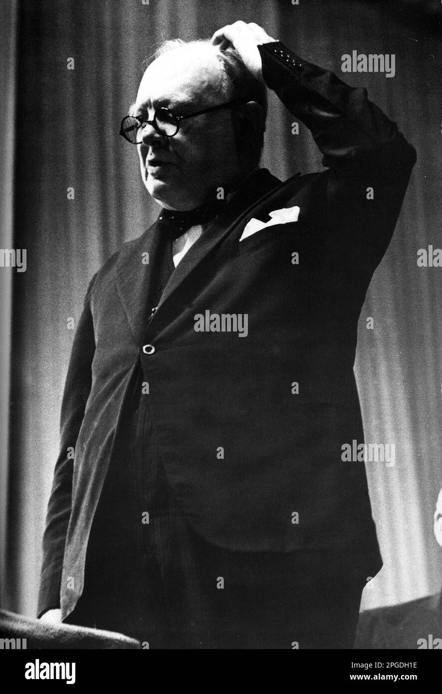 Winston Churchill ha parlato alla Conferenza del Partito conservatore nel 1947 Foto Stock