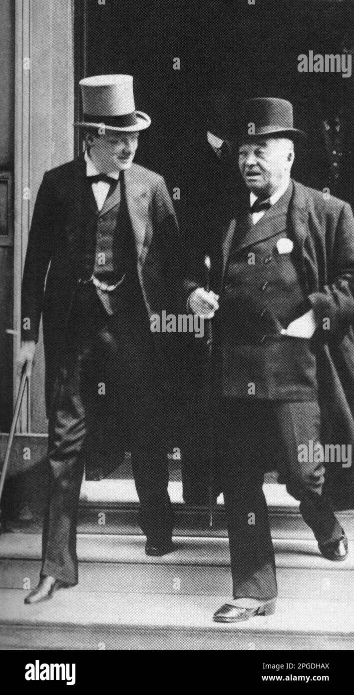 Winston Churchill come primo Signore dell'Ammiragliato con Lord Fisher, Ammiraglio della flotta. 1913 Foto Stock