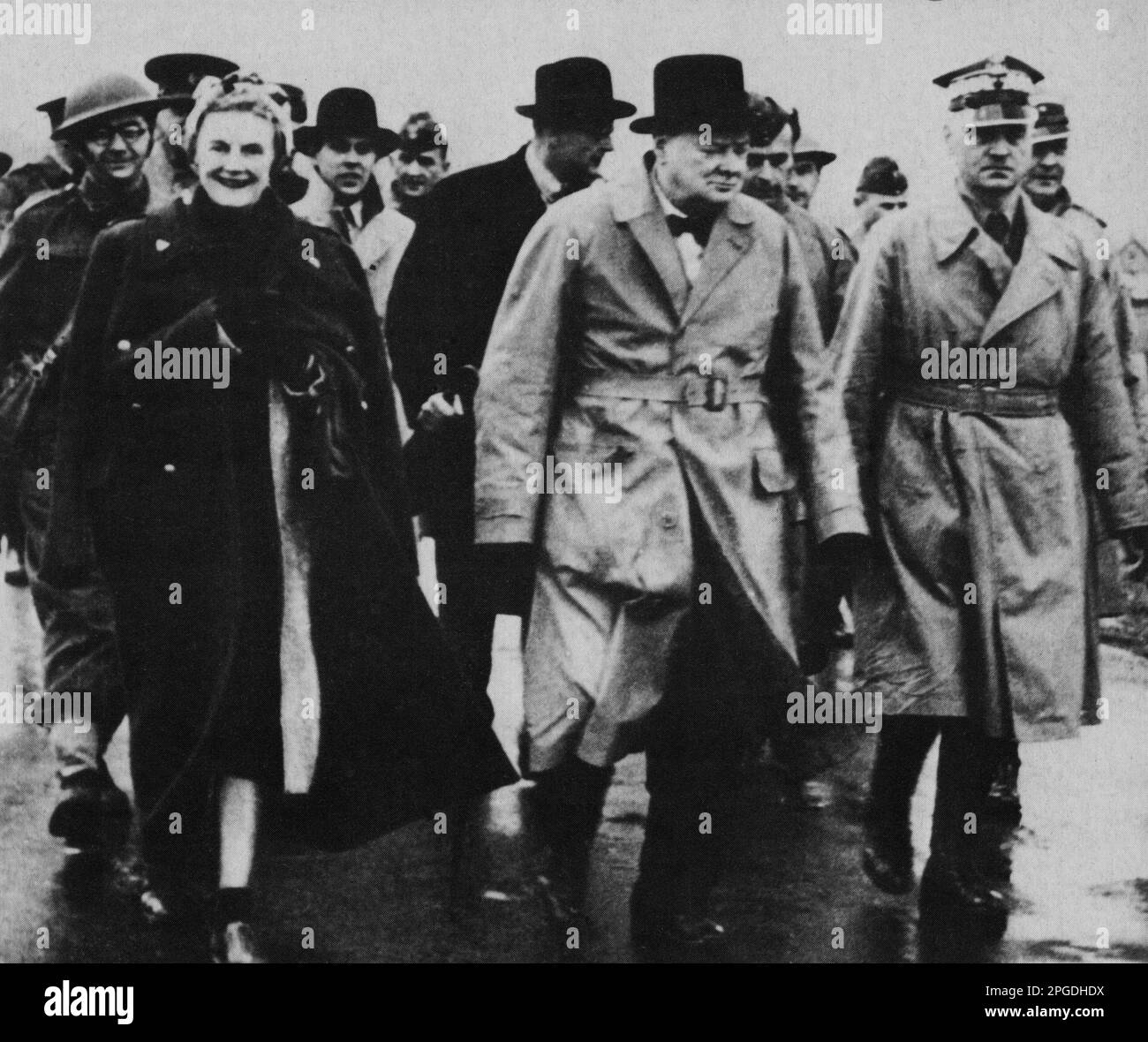 Incontro di Winston Churchill con il generale polacco Sikorski. Scozia 1941 Foto Stock